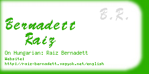 bernadett raiz business card